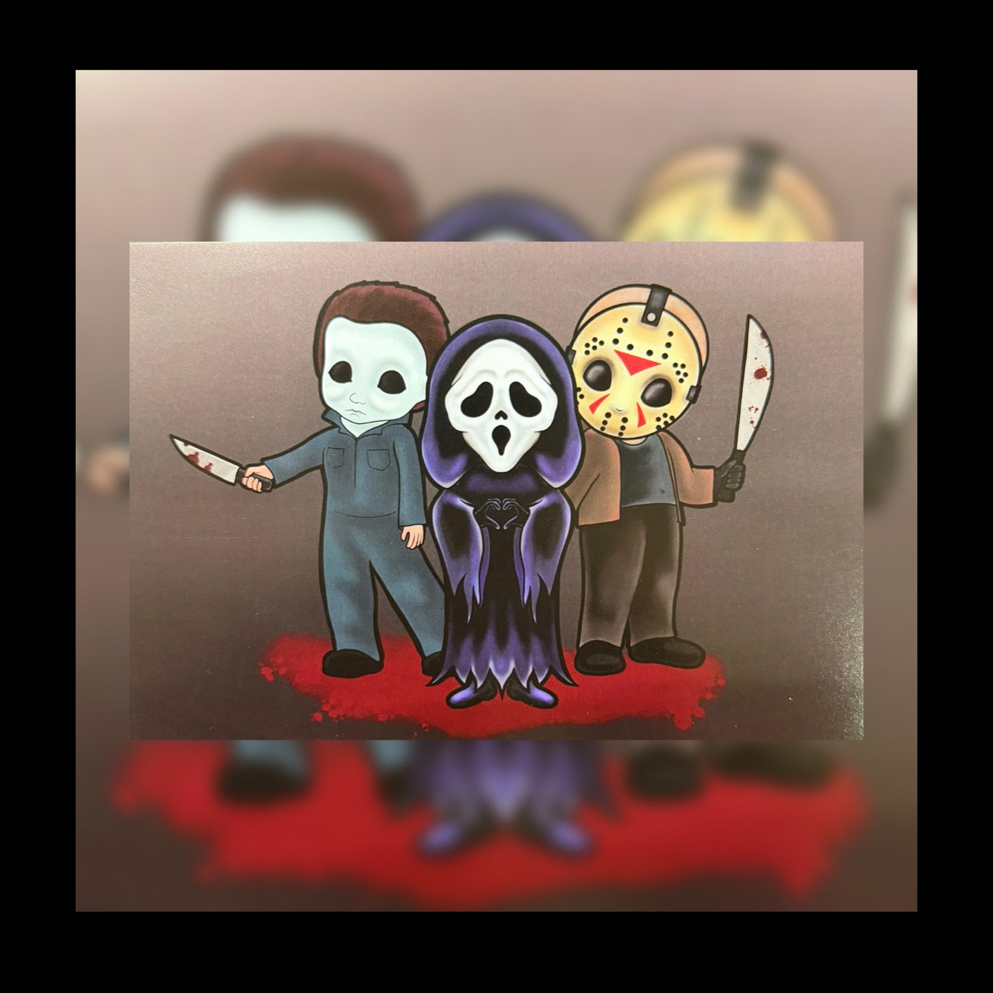 Horror Trio Original Art Print A5