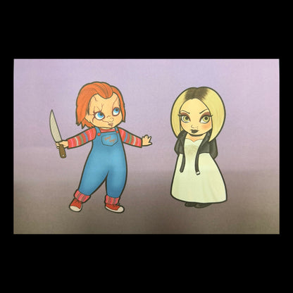 Chucky & Tiffany Original Art Print A5