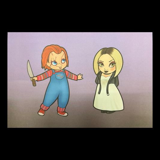 Chucky & Tiffany Original Art Print A5