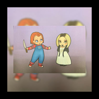 Chucky & Tiffany Original Art Print A5