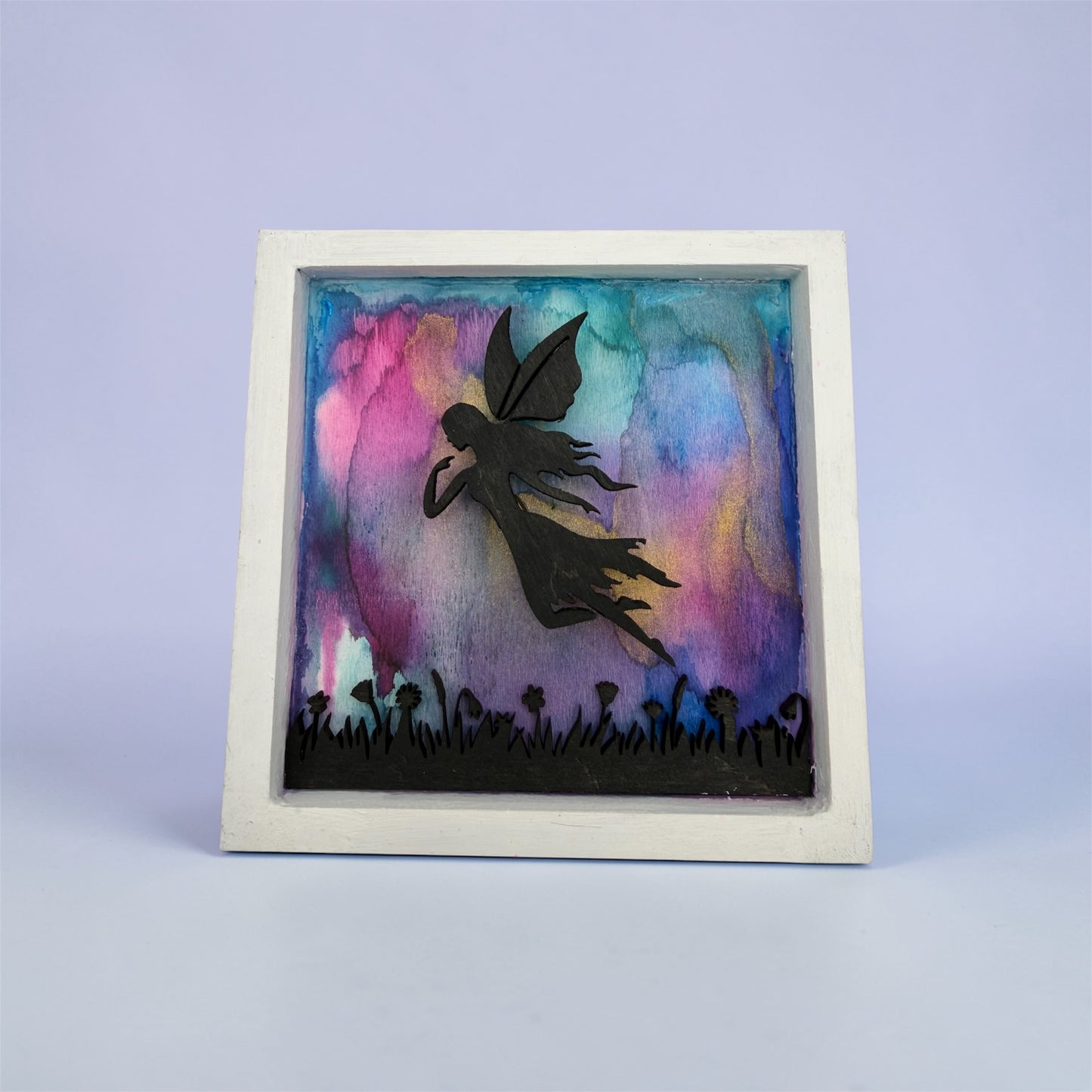 Midnight Fairy Wooden Pictures 12.5cmx12.5cm