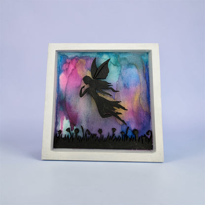 Midnight Fairy Wooden Pictures 12.5cmx12.5cm