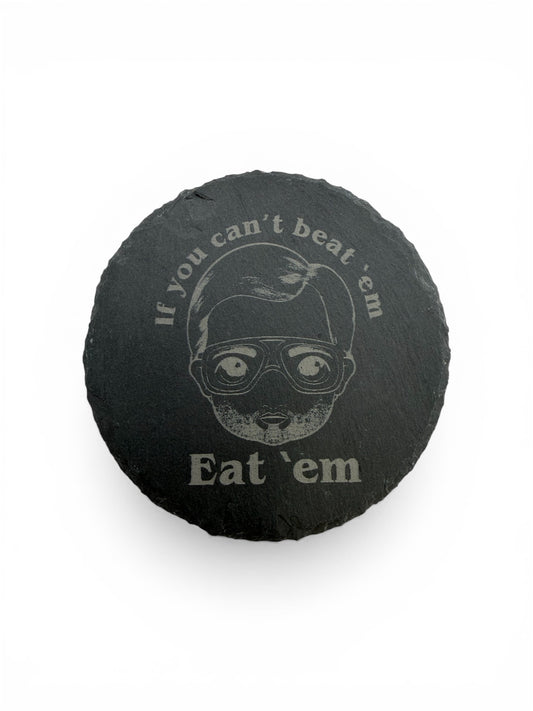 Dahmer Slate Coaster-Laser Engraved Rough Edge Stone Coaster | Horror Movie Inspired Gift | Rustic Drink Coaster