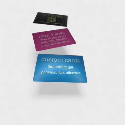 Custom Metal Card – Personalised Wallet Card with Engraving | Unique Gift with QR Code or Message