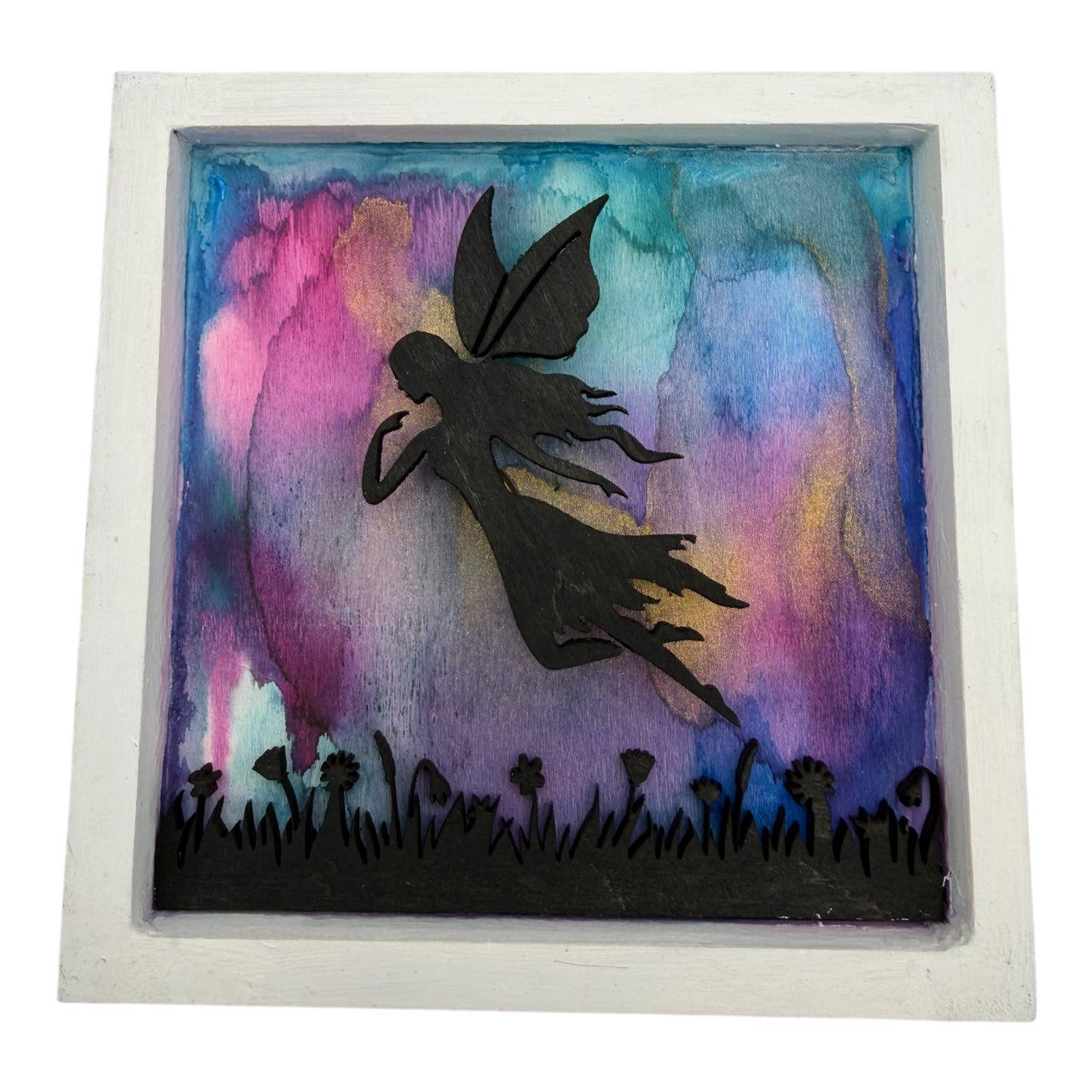 Midnight Fairy Wooden Pictures 12.5cmx12.5cm