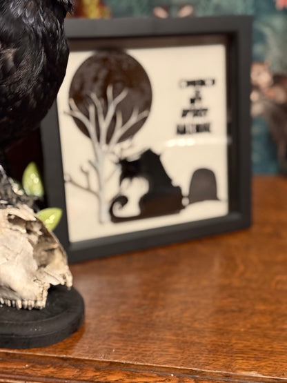 Church Is My Spirit Animal – Gothic Black Cat Framed Papercut Artwork Pet Sematary