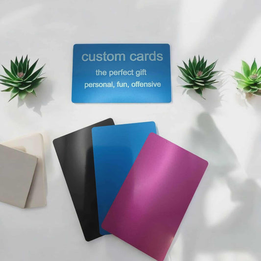 Custom Metal Card – Personalised Wallet Card with Engraving | Unique Gift with QR Code or Message