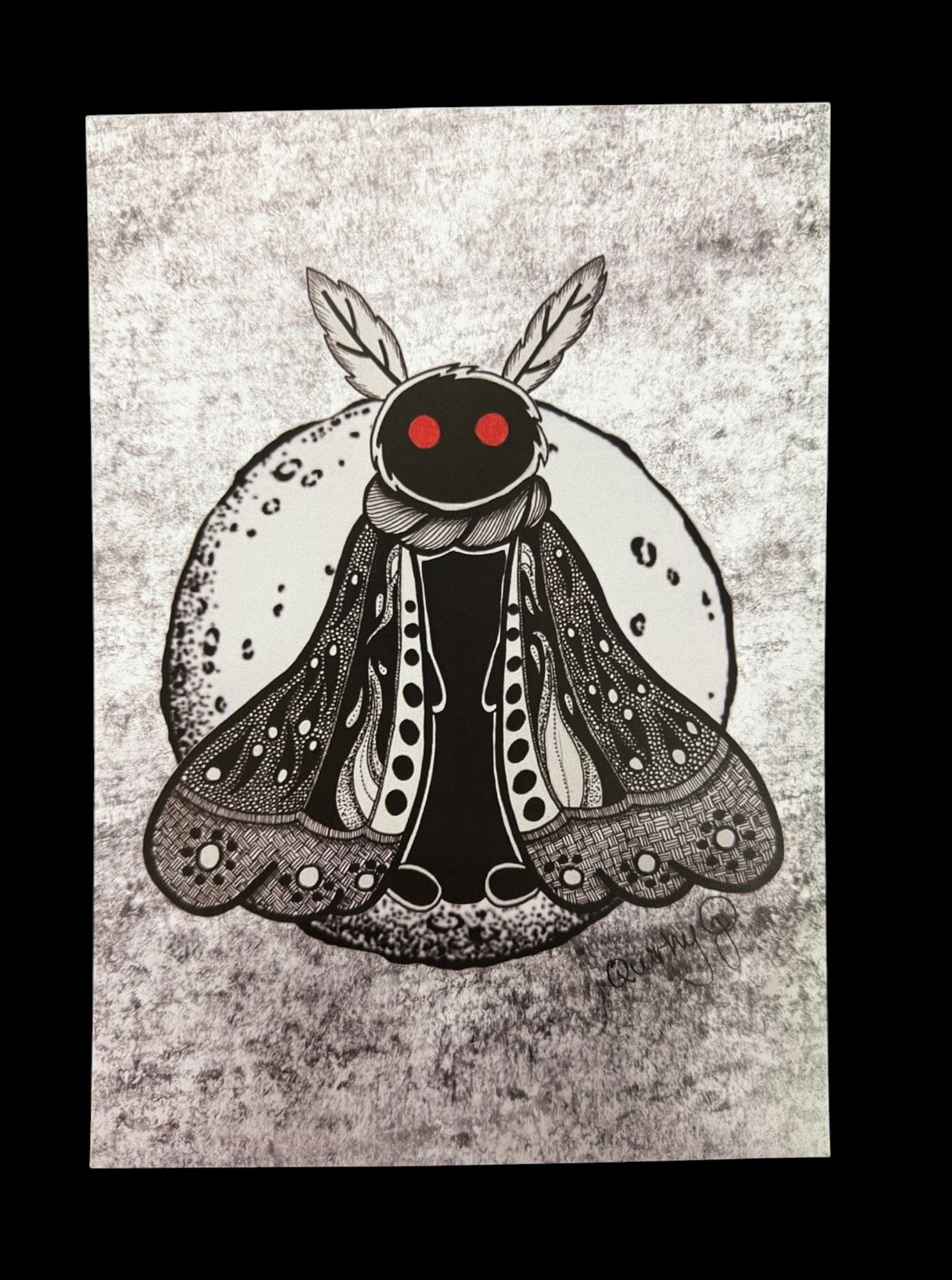 Mothman Original Art Print A5