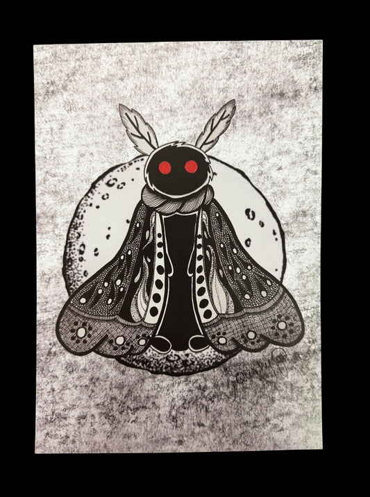 Mothman Original Art Print A5