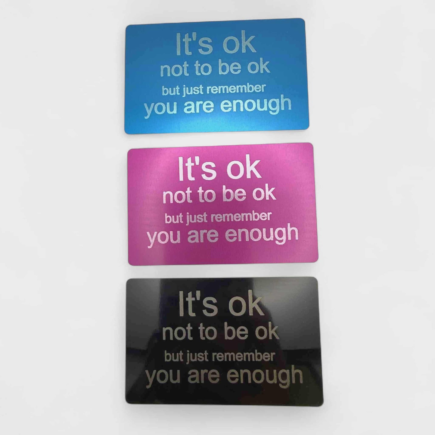 It’s OK Not to Be OK Card – Metal Motivational Wallet Card | Mental Health Gift & Positive Affirmation