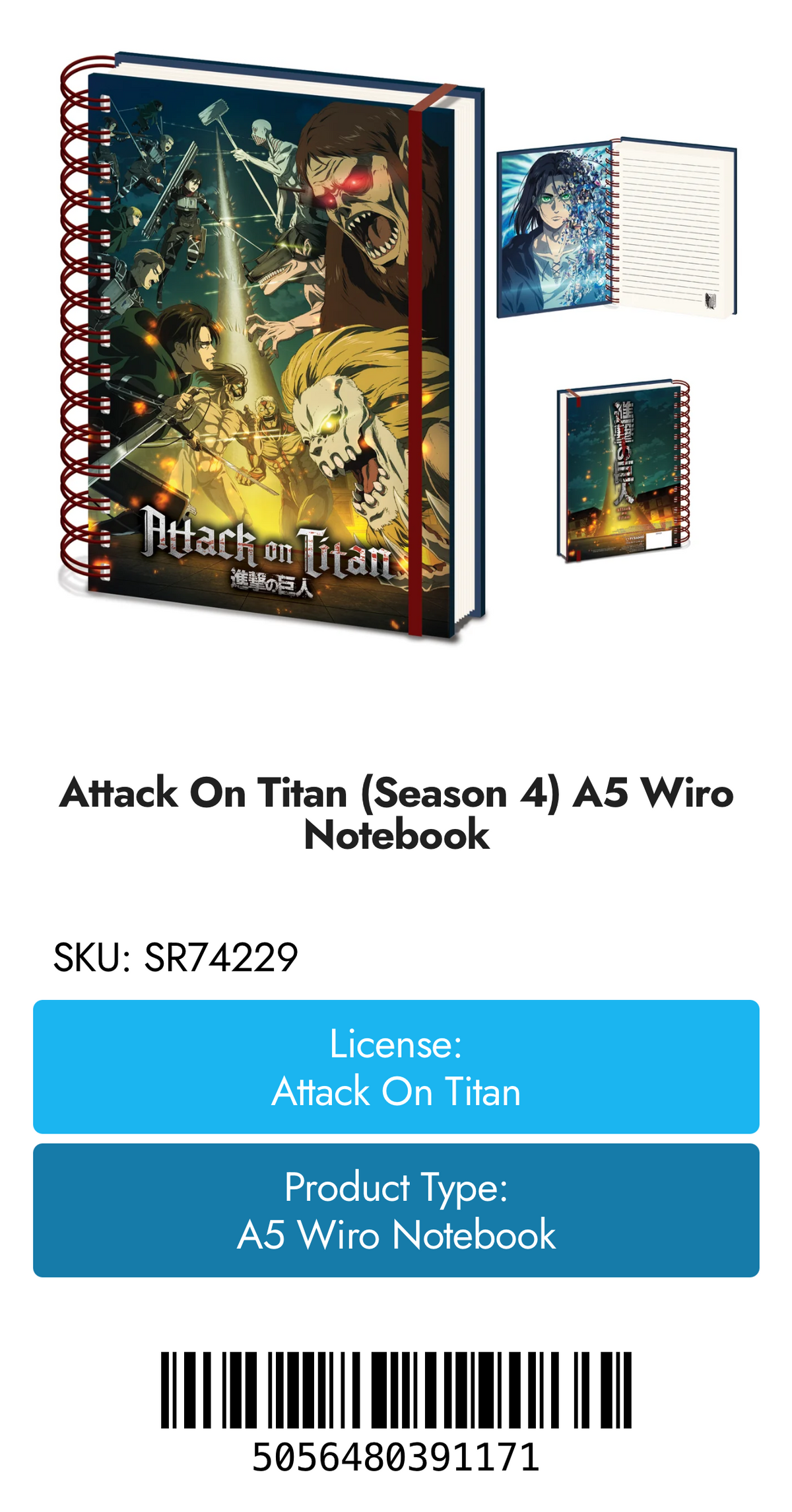 Attack On Titan (Season 4) A5 Wiro
Notebook