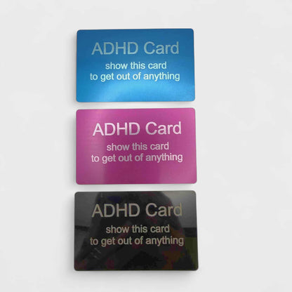 ADHD Card – Funny Metal “Get Out of Anything” Card | Neurodivergent Gift for ADHD Adults & Friends