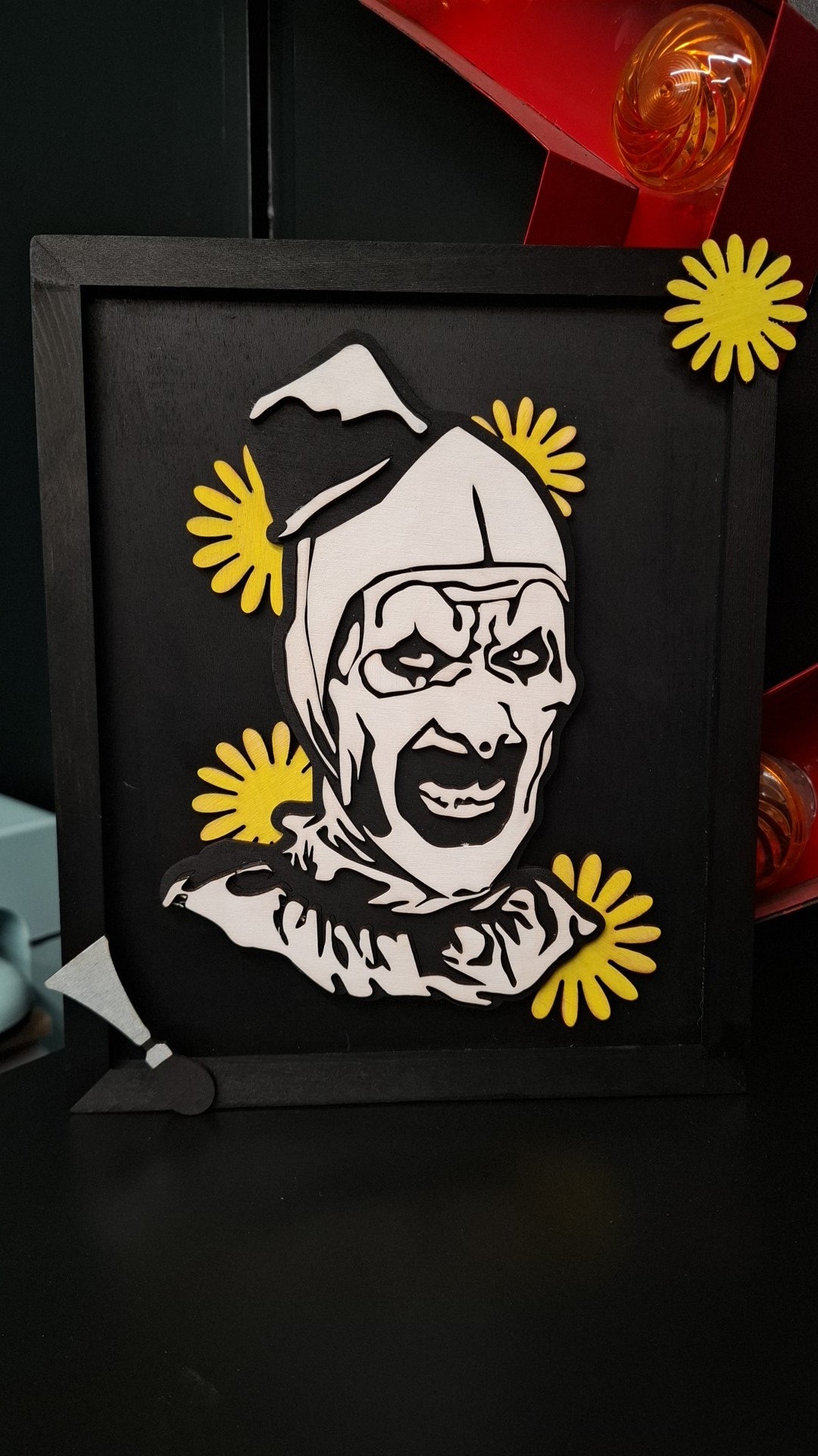 Art- The Terrifier- Handcrafted 3D Layered Wood Picture