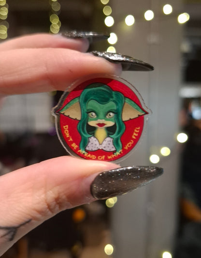 Greta Gremlin Pin Badge