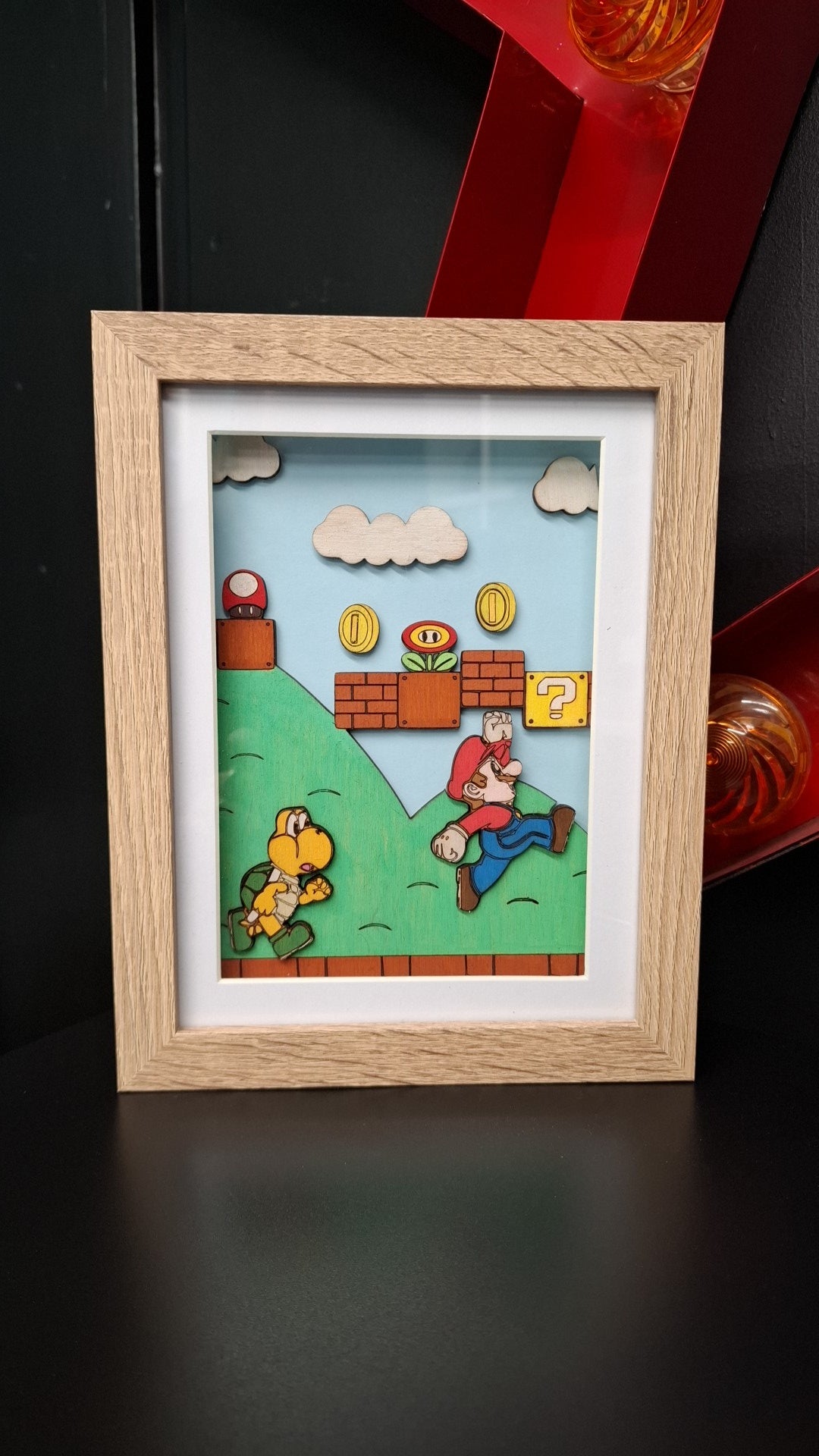 Mario Time 3D Frame – Handcrafted Nintendo Gift