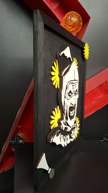 Art- The Terrifier- Handcrafted 3D Layered Wood Picture